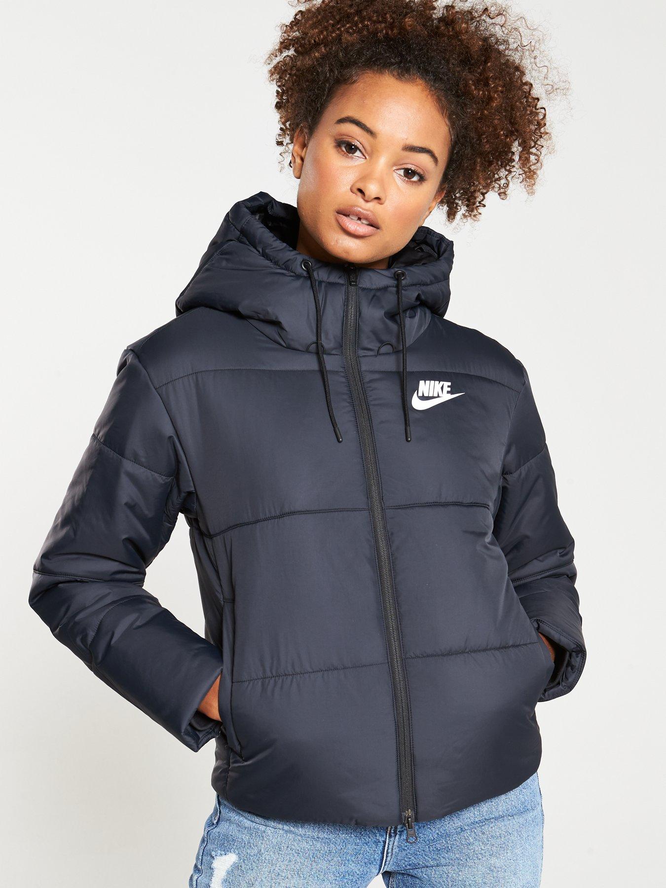 nike black padded jacket