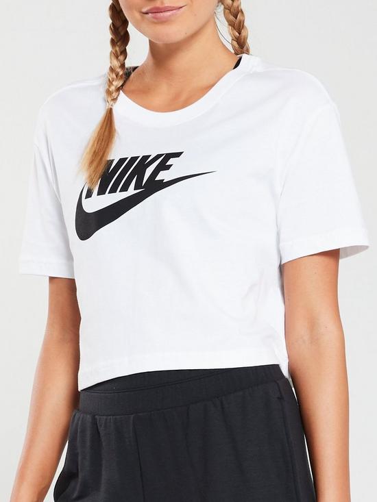 front image of nike-nsw-essential-crop-t-shirt-white