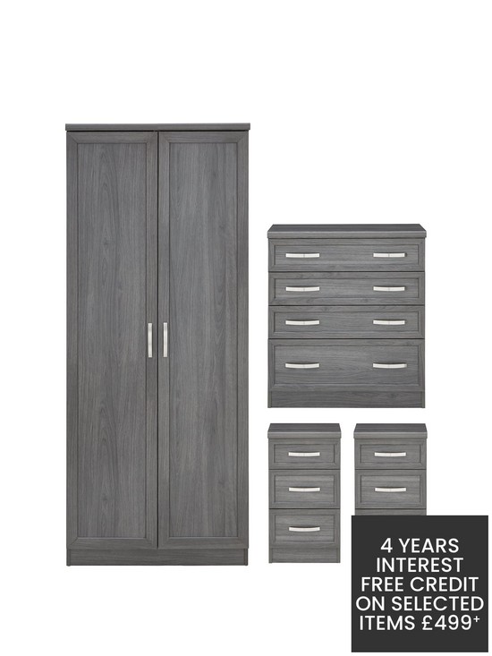 front image of camberley-4-piece-package-2-door-wardrobe-4-drawer-chest-and-2-bedside-chests