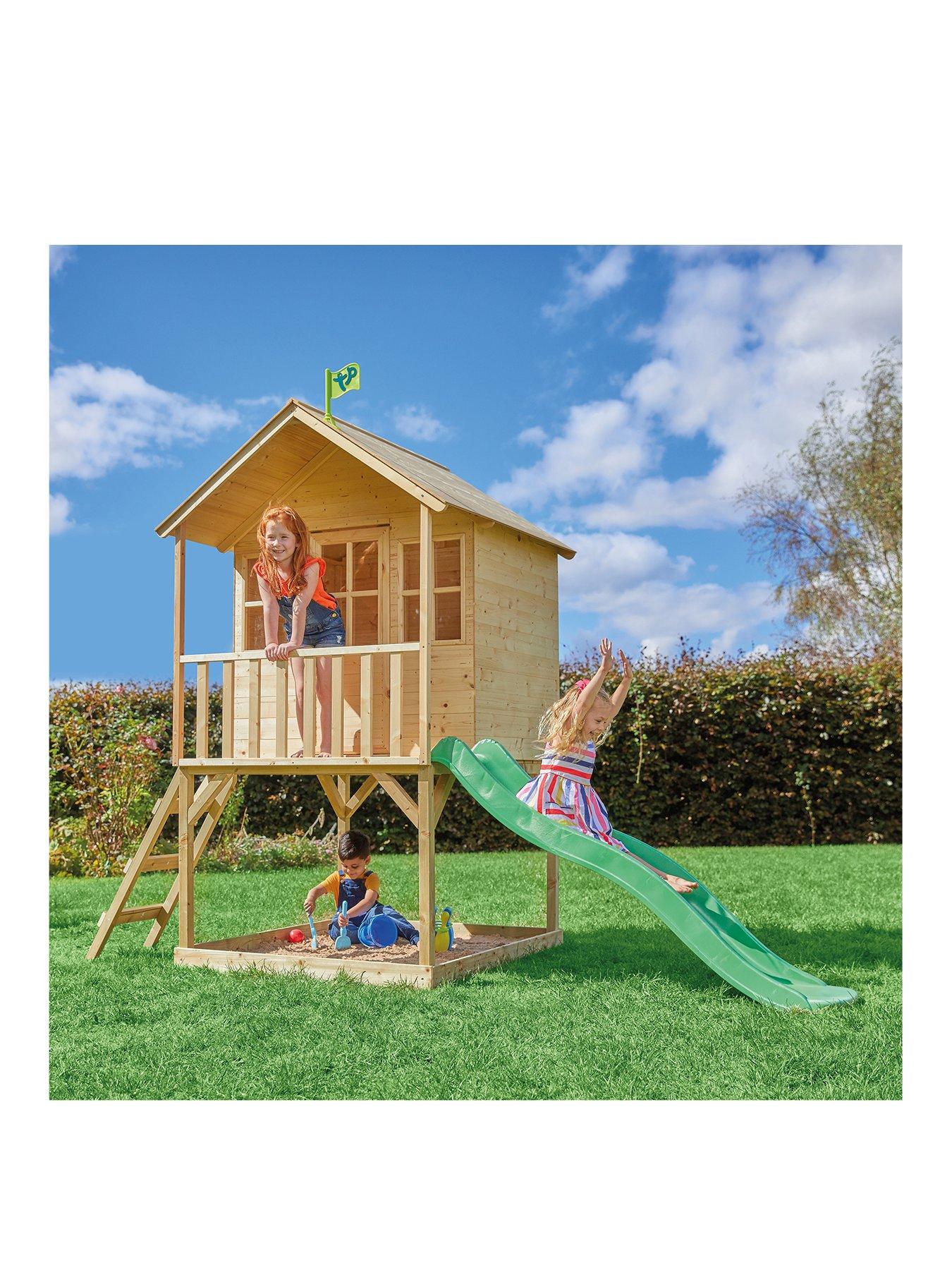 undefined Hill Top Wooden Tower Playhouse with Slide