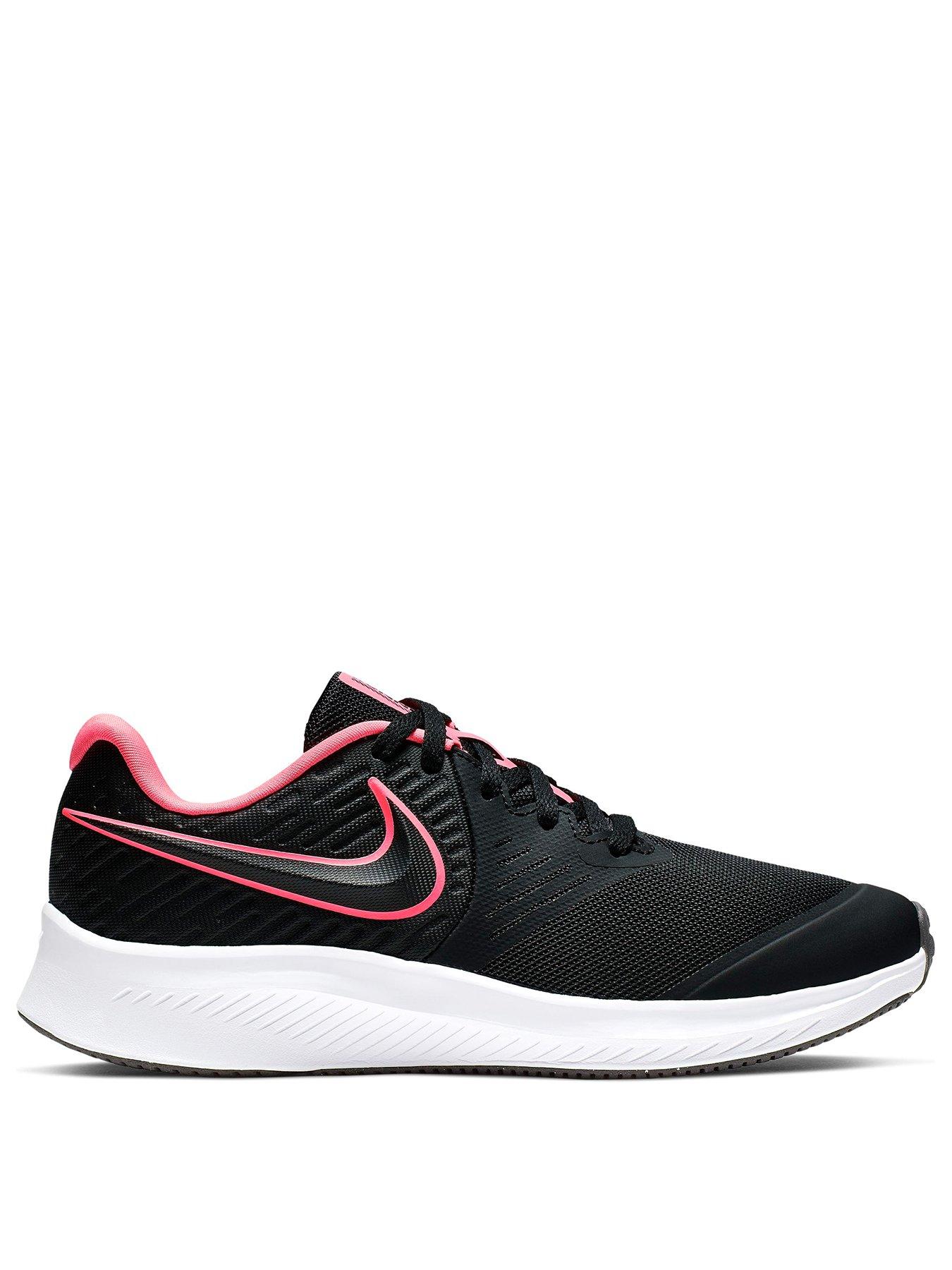 black and pink nike trainers