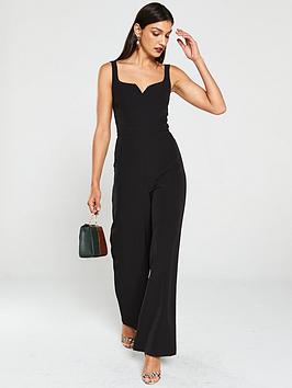 V by Very V By Very Square Neck Wide Leg Jumpsuit - Black Picture