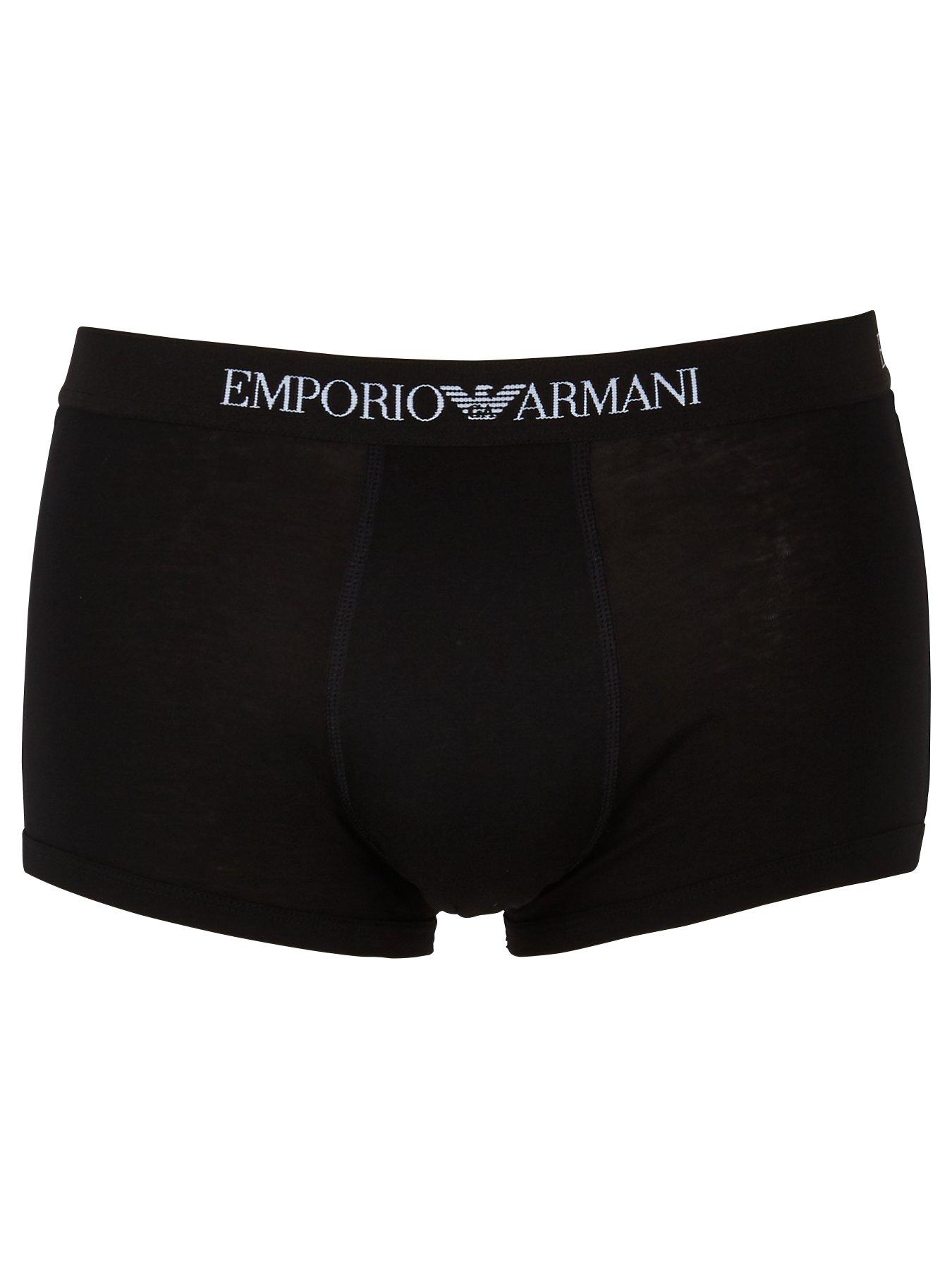 Emporio Armani Bodywear 3 Pack Cotton Trunks - Black/Navy/Grey