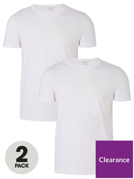 front image of emporio-armani-bodywear-two-pack-bodywear-t-shirt-white