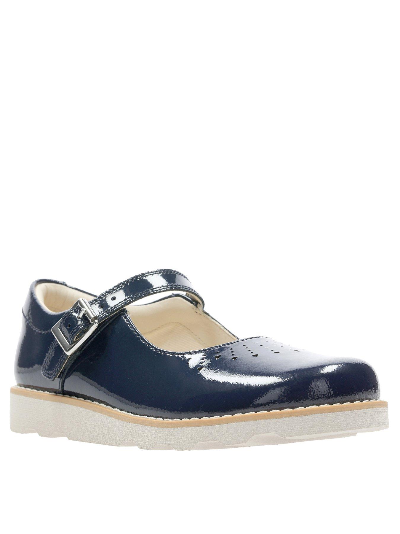 clarks navy patent shoes