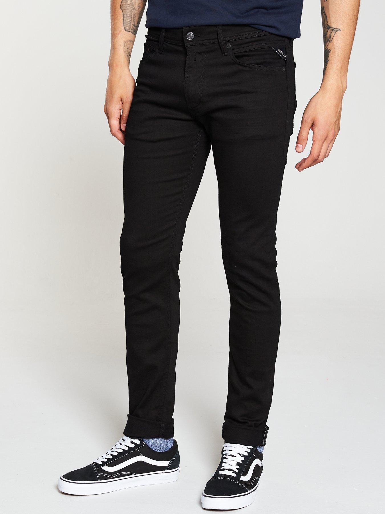 replay jondrill skinny jeans black