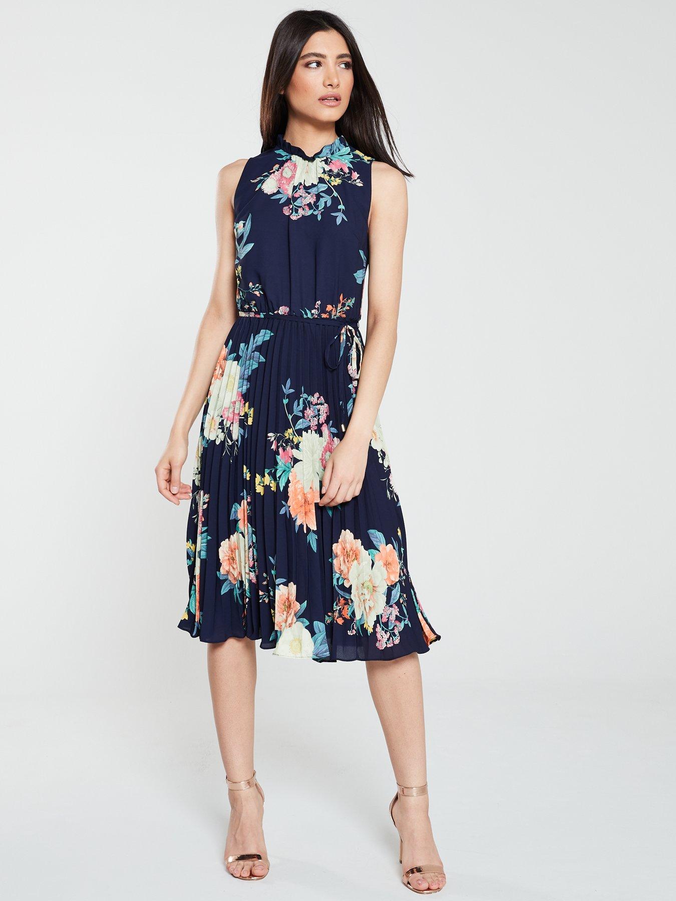 oasis blue chiffon midi dress