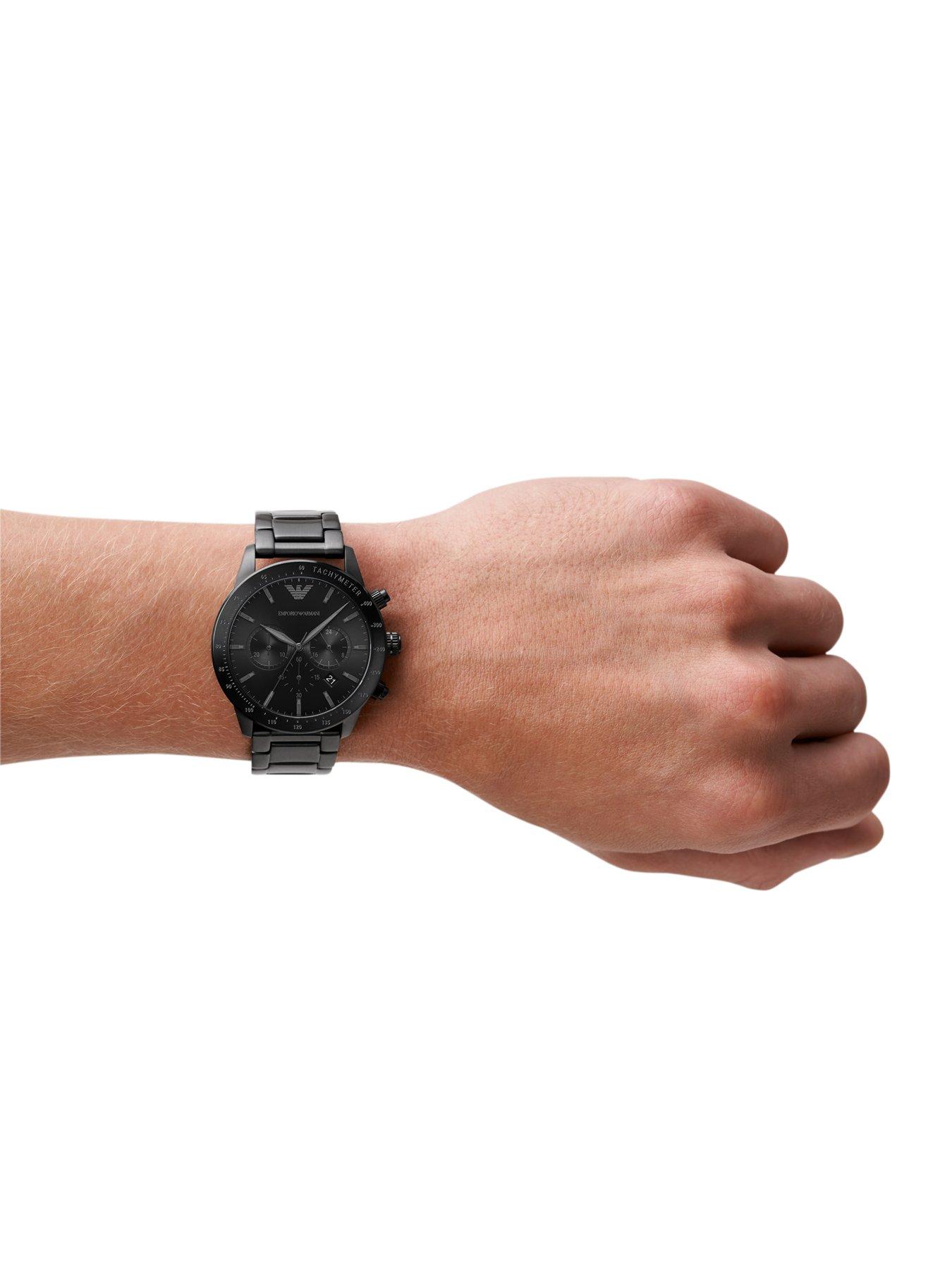 Image 3 of 6 of Emporio Armani Men's Chronograph Black Stainless Steel Watch
