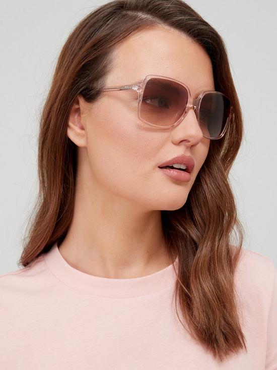 front image of michael-kors-isle-of-palms-square-sunglasses-transparent-pink
