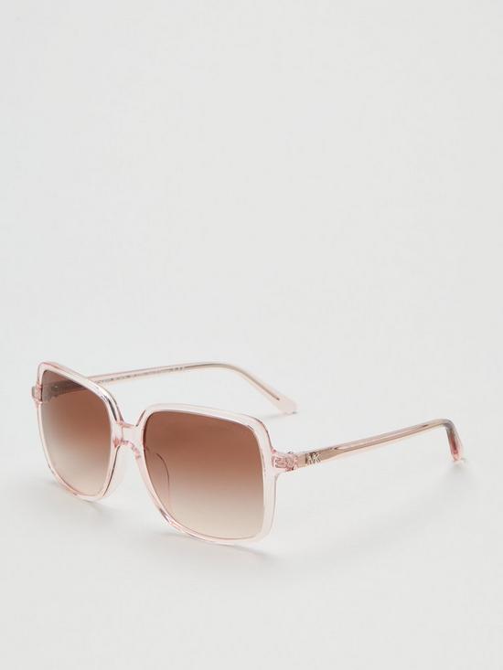 stillFront image of michael-kors-isle-of-palms-square-sunglasses-transparent-pink