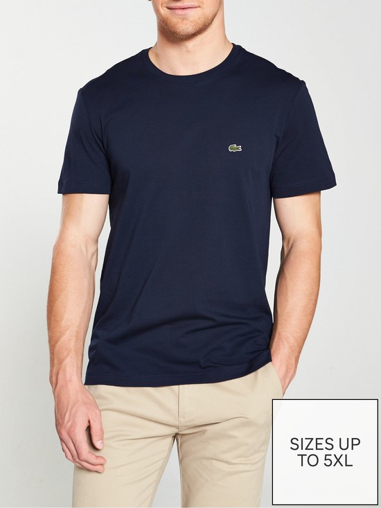front image of lacoste-sportswear-small-logo-t-shirt-navy