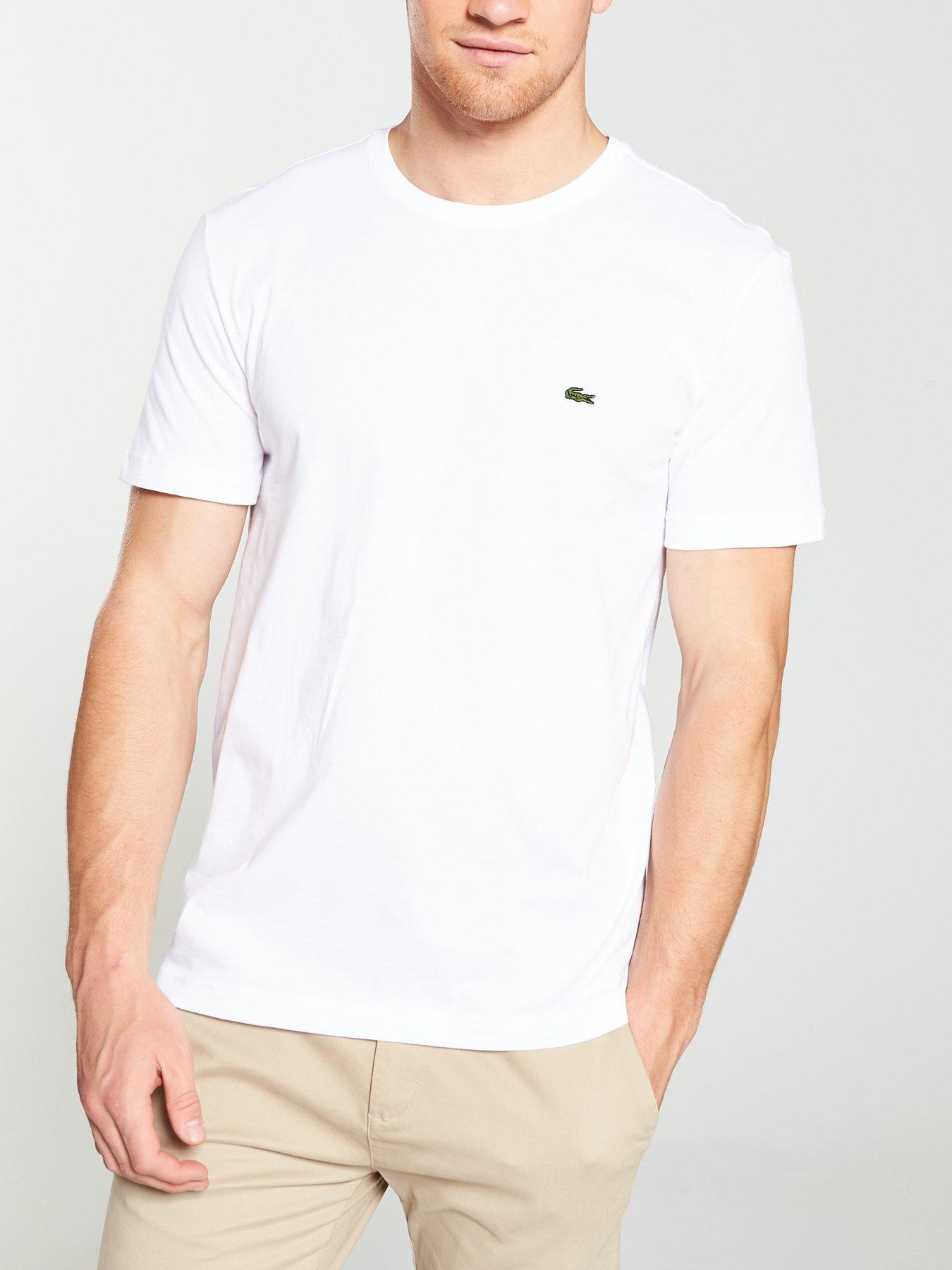 white mens lacoste t shirt