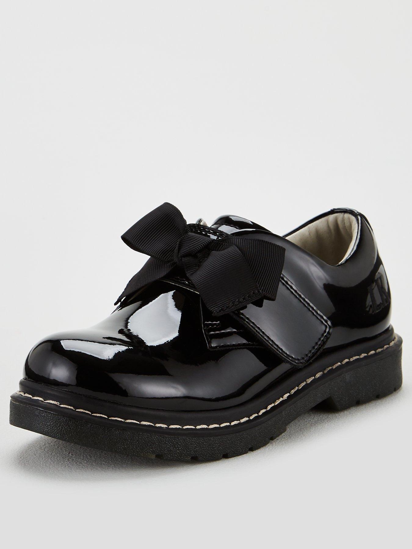 Lelli Kelly Miss LK Irene Bow School Shoes Black Patent