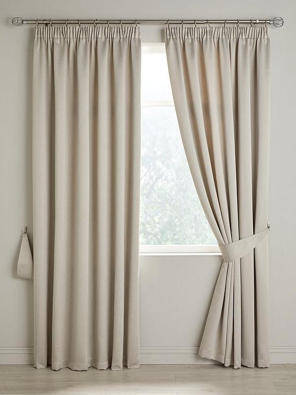WOVEN BLACKOUT  CURTAINS IN 3" PENCIL PLEAT IN 13 FAB COLOURS 