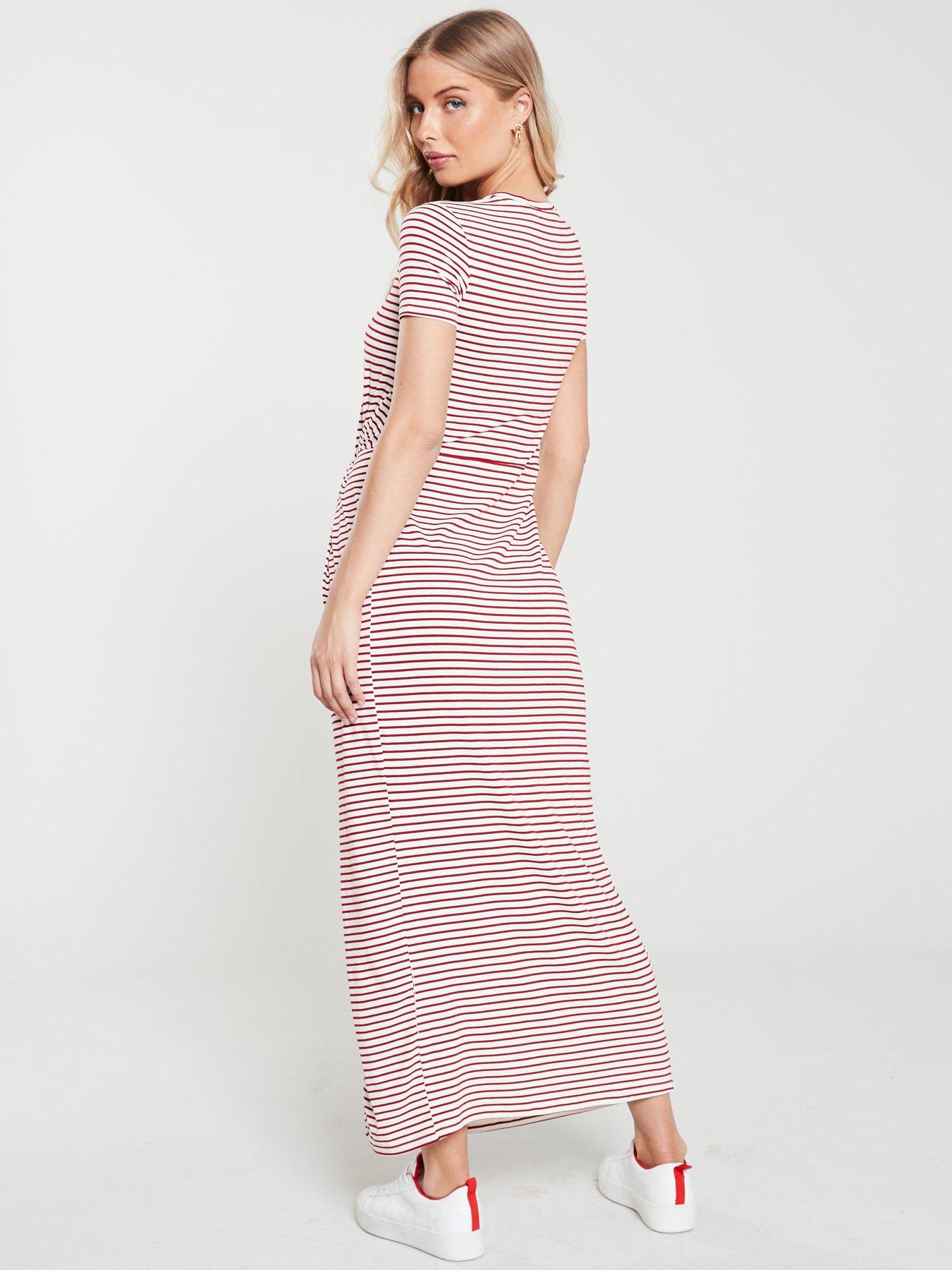 river island red stripe dress