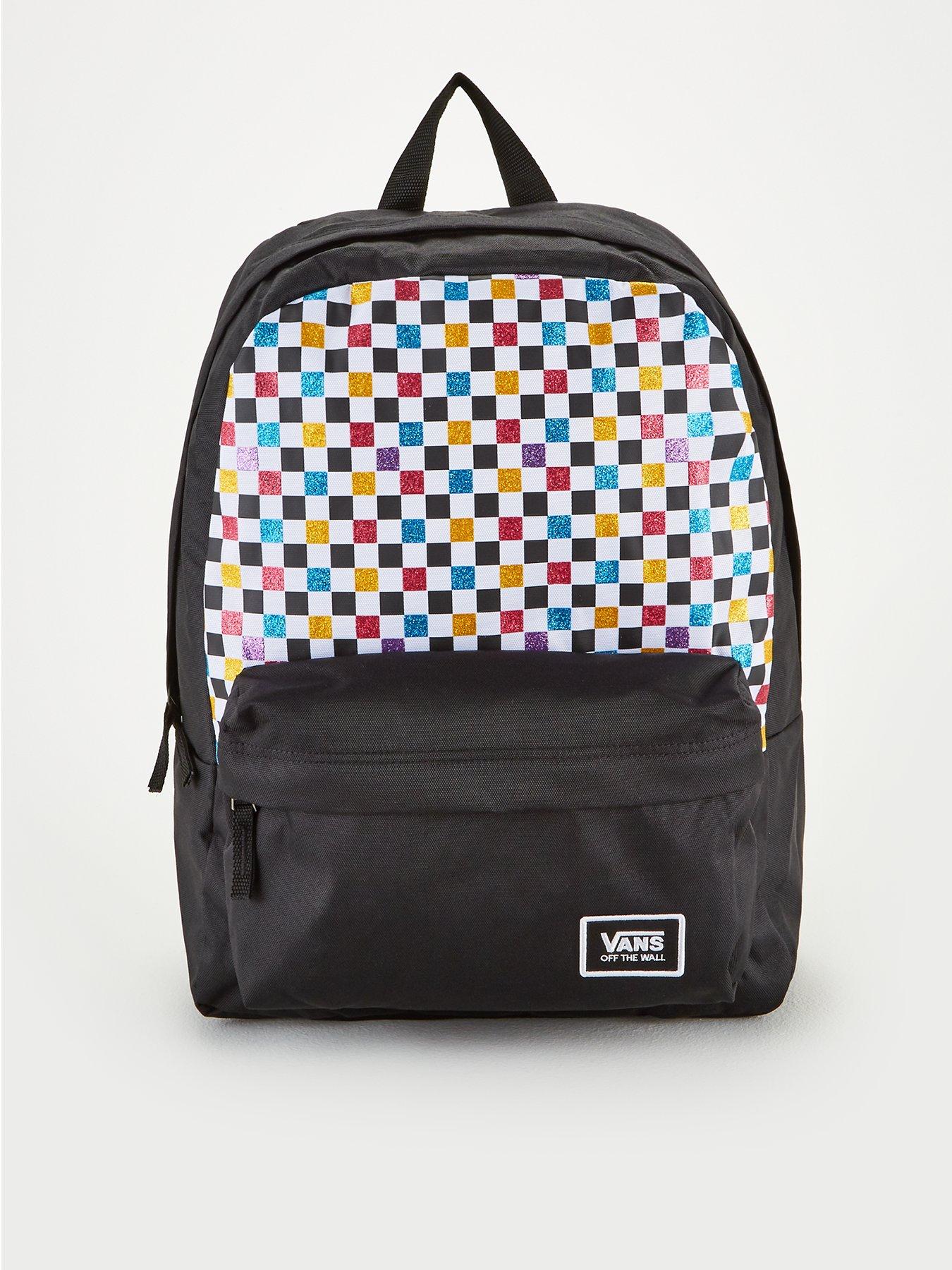 vans glitter check backpack