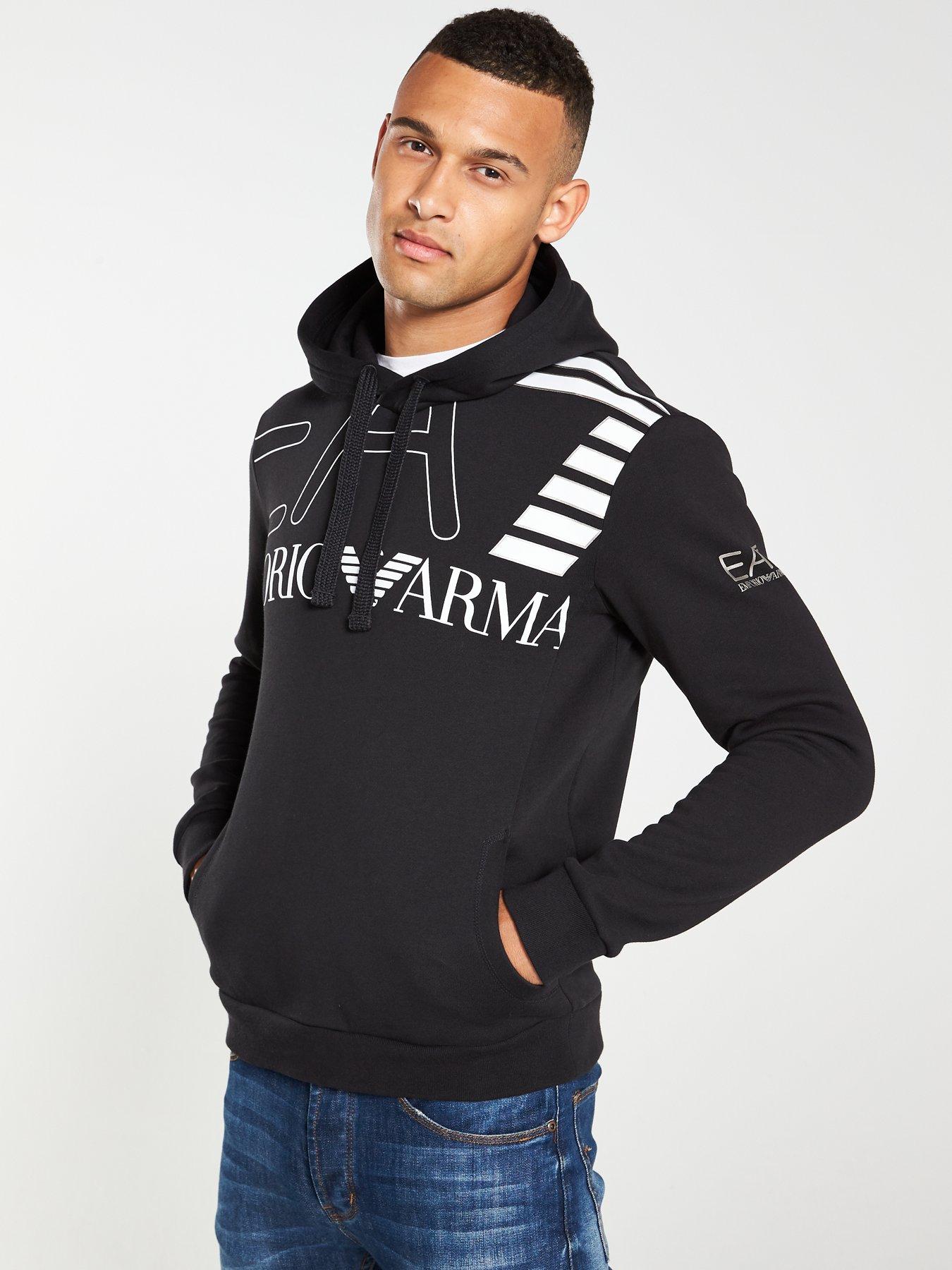 mens black armani hoodie