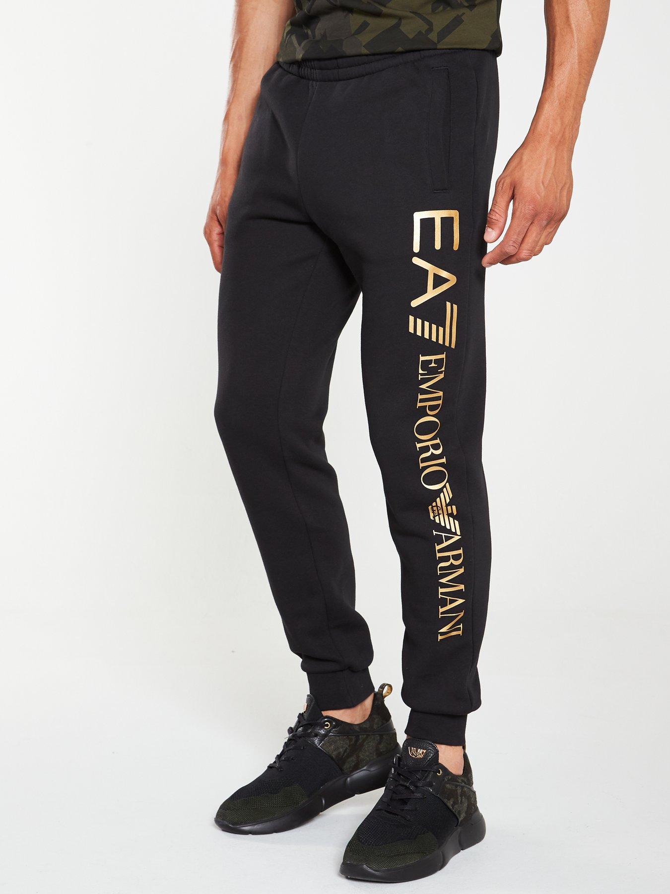 men's black armani joggers