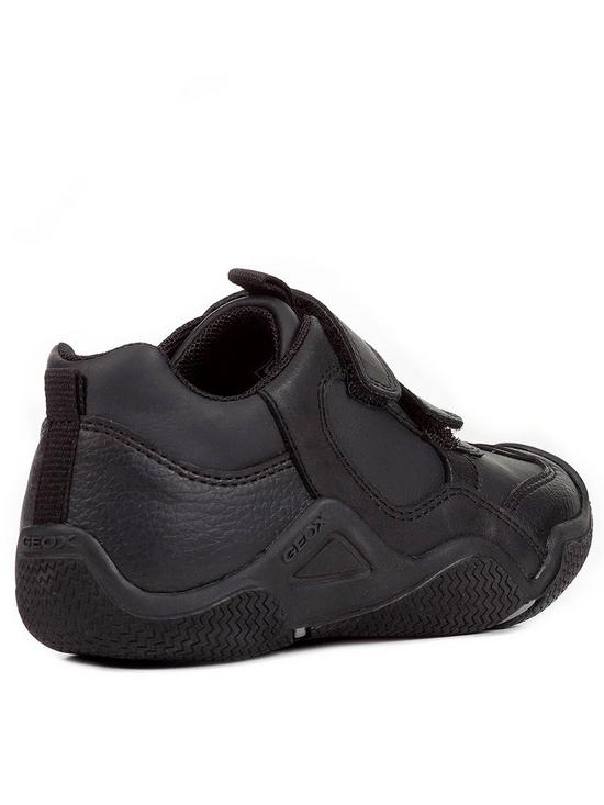 stillFront image of geox-wader-leather-strap-school-shoes-black