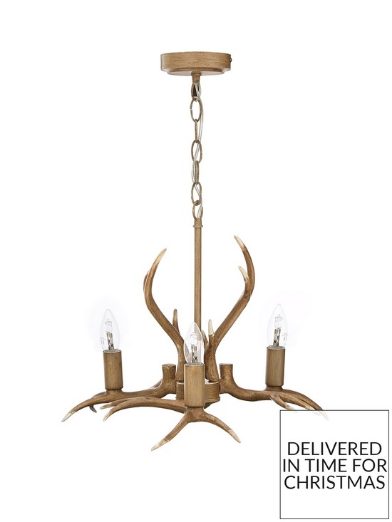 front image of antler-3-light-ceiling-fixture