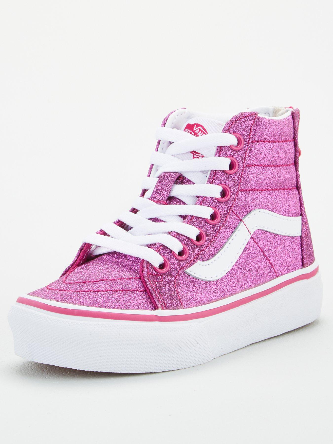 vans pink glitter sk8 hi