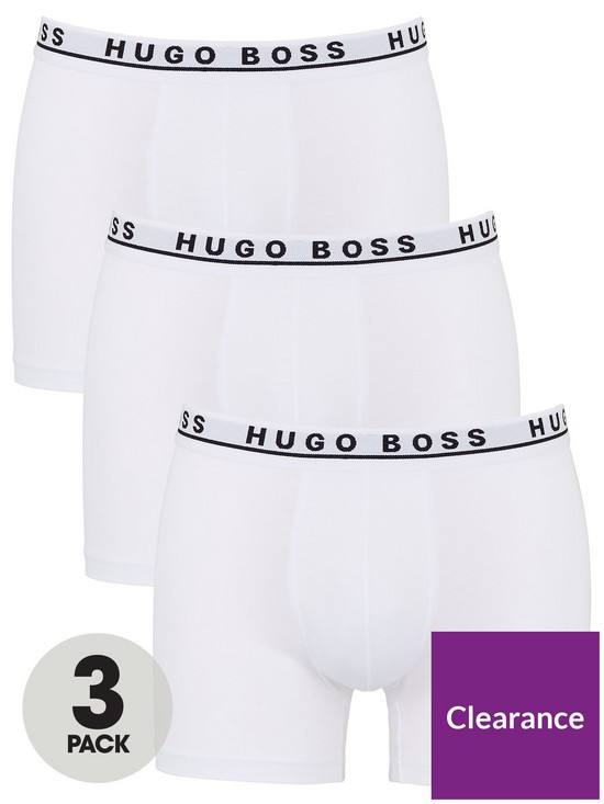 front image of boss-three-pack-boxer-briefs-white