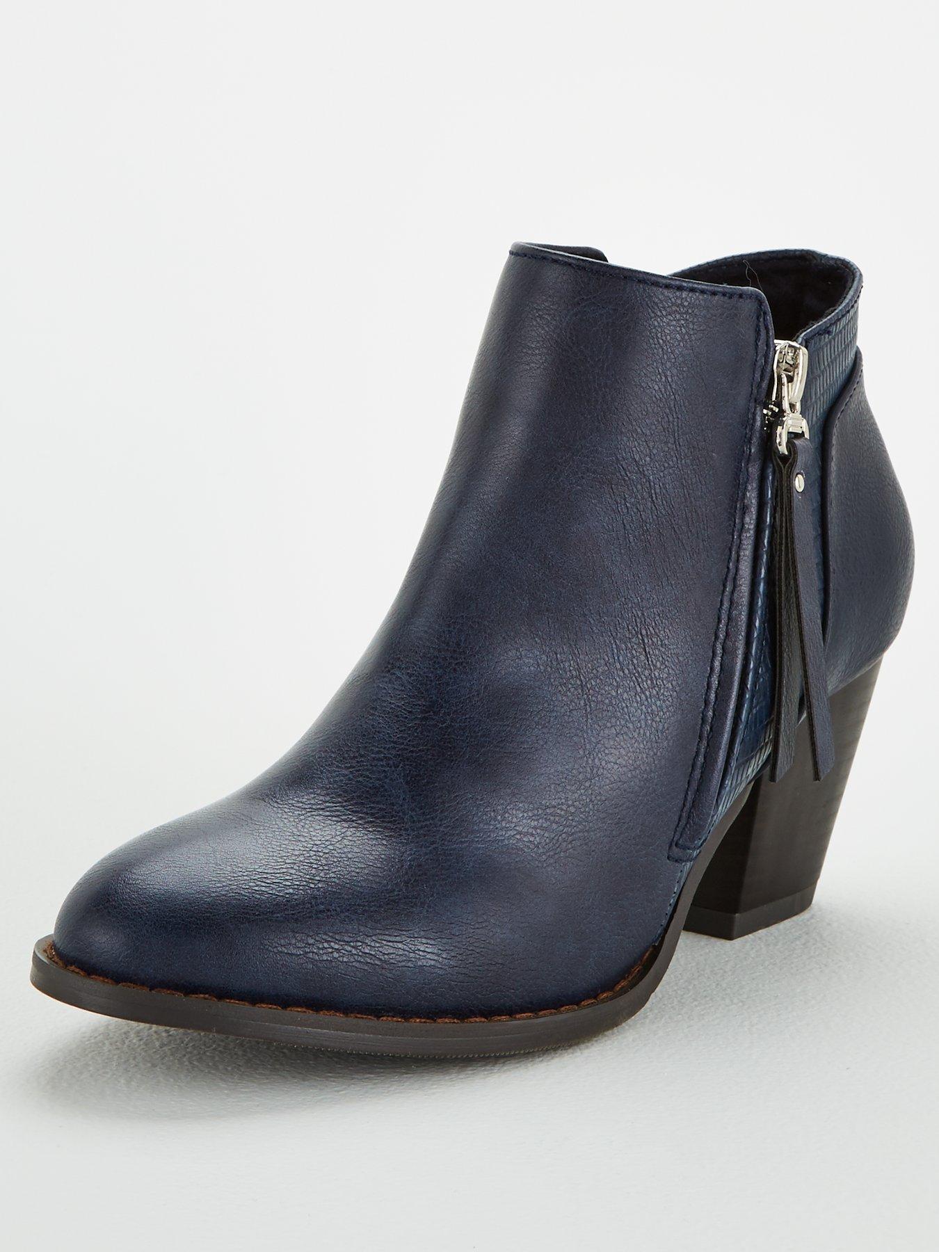 navy ankle boots uk