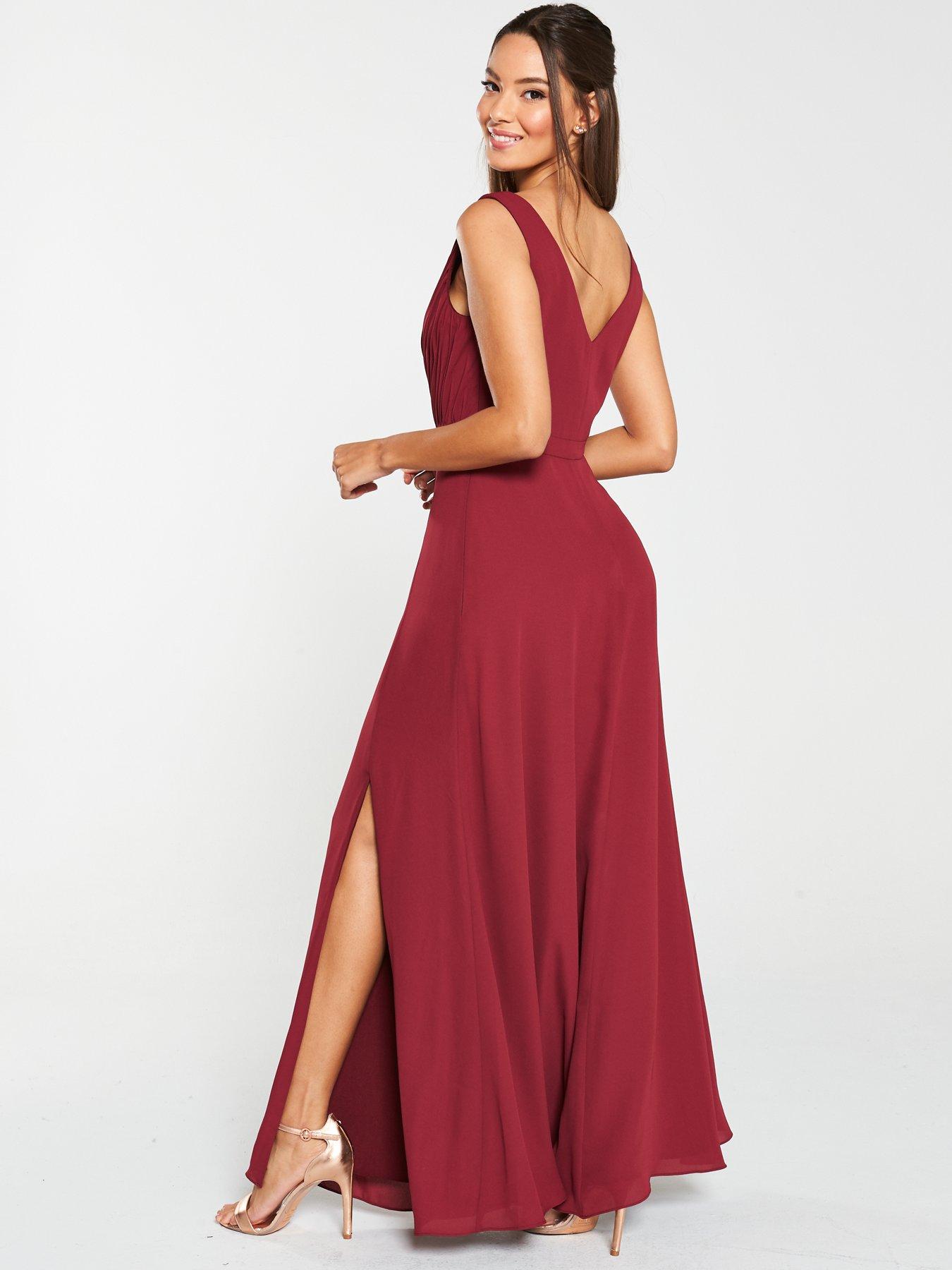 maroon maxi dress uk