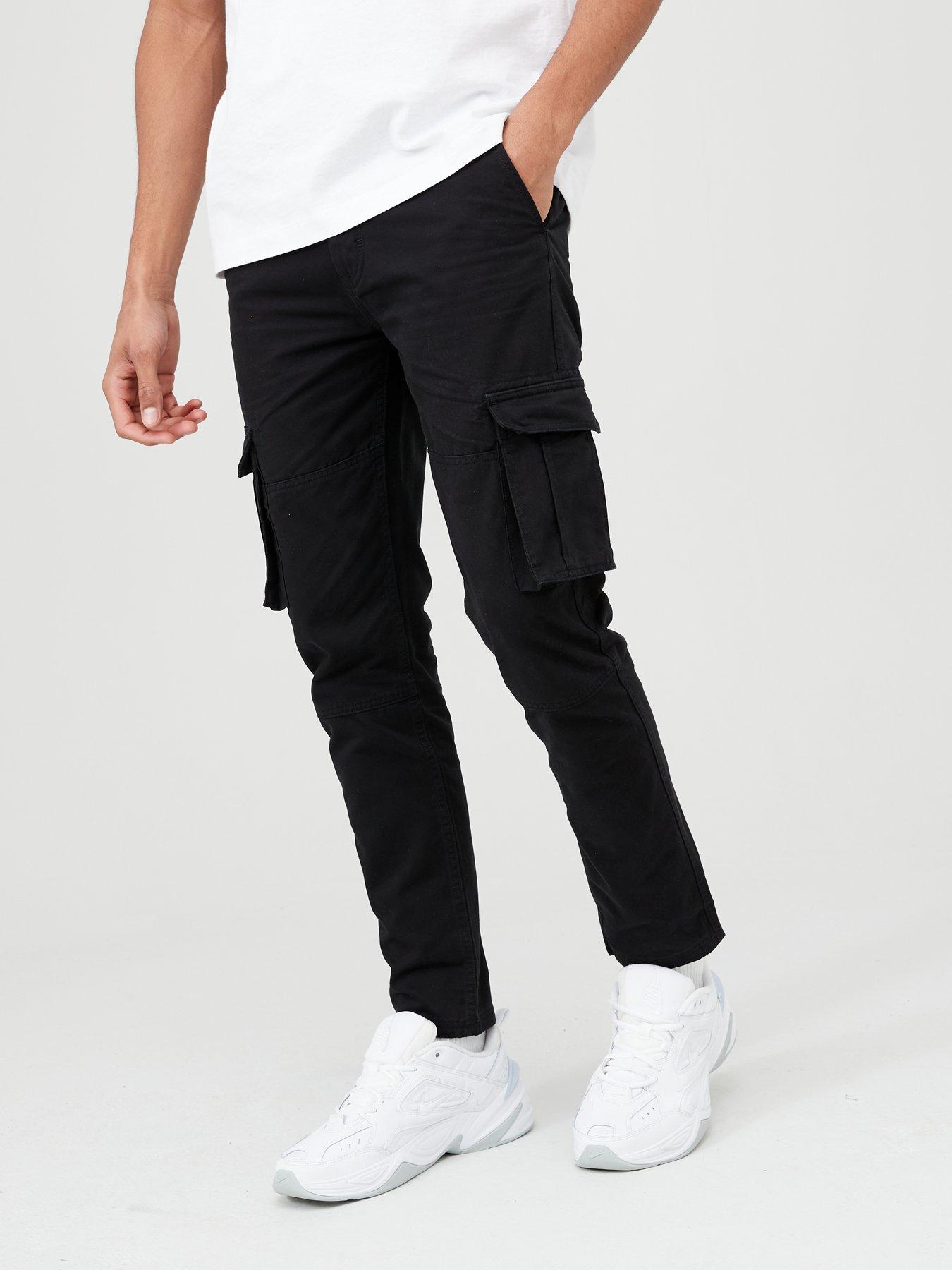 black utility trousers mens