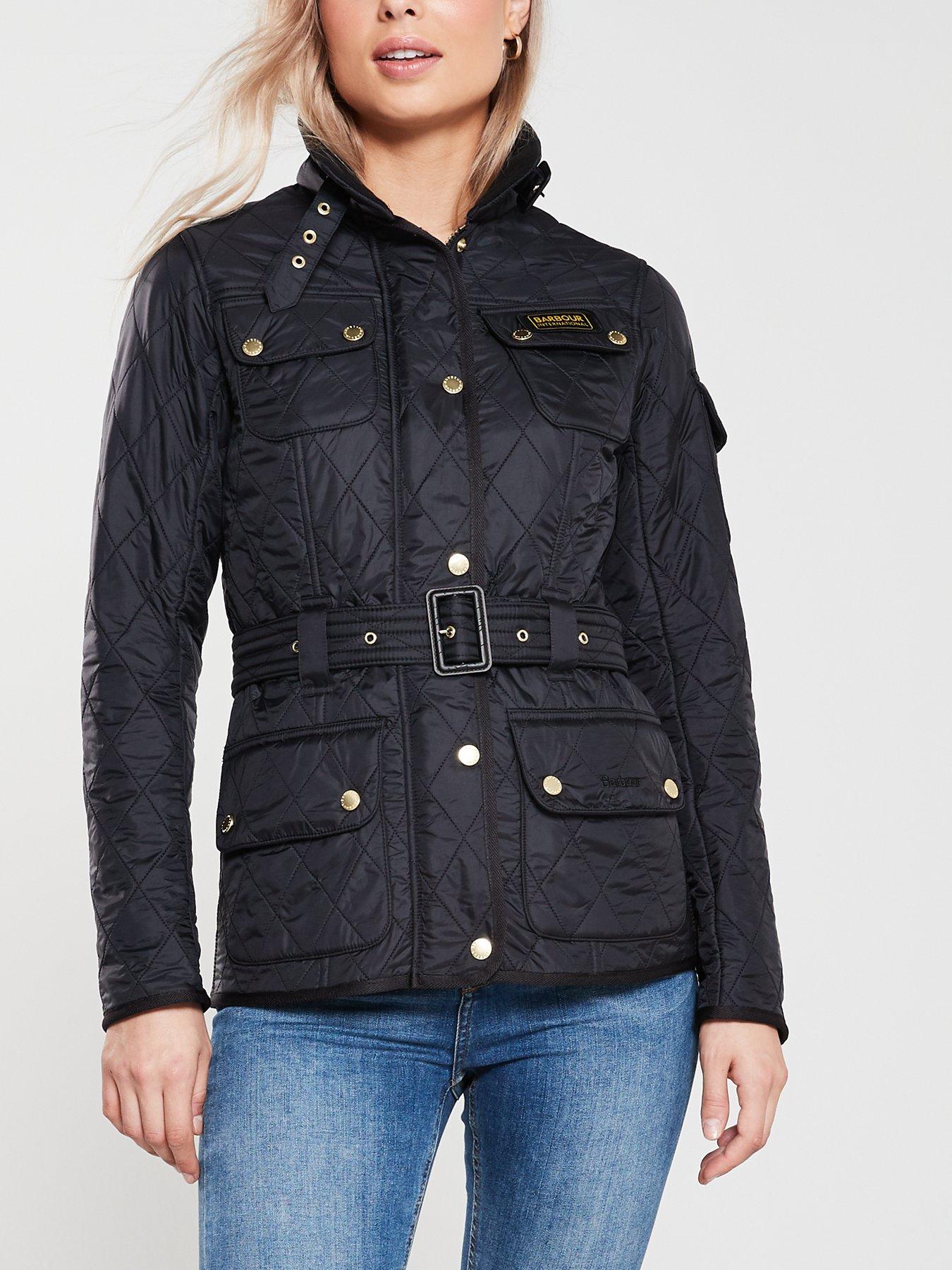 Image 1 of 4 of Barbour International International Polarquilt Fleece Lined Quilted Jacket - Black
