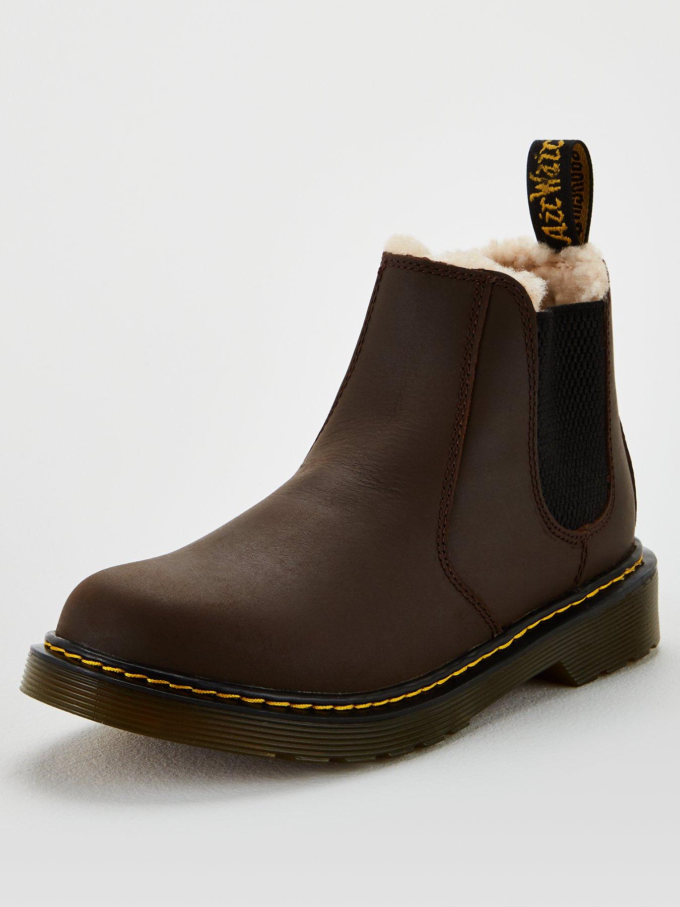 fur lined dr martens chelsea boots