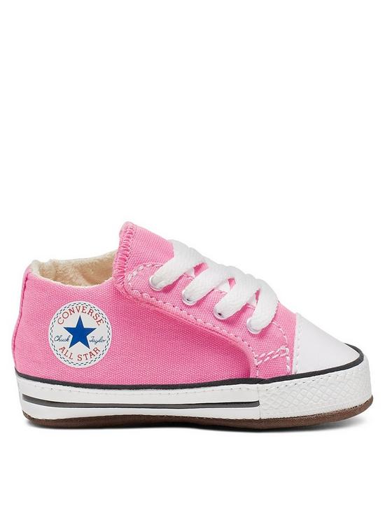 front image of converse-chuck-taylor-all-star-ox-crib-girls-cribster-canvas-trainers--pinkwhite