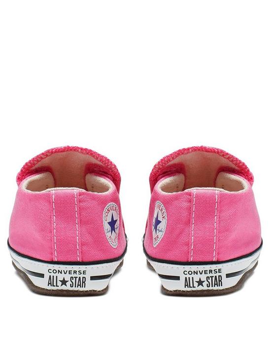 stillFront image of converse-chuck-taylor-all-star-ox-crib-girls-cribster-canvas-trainers--pinkwhite