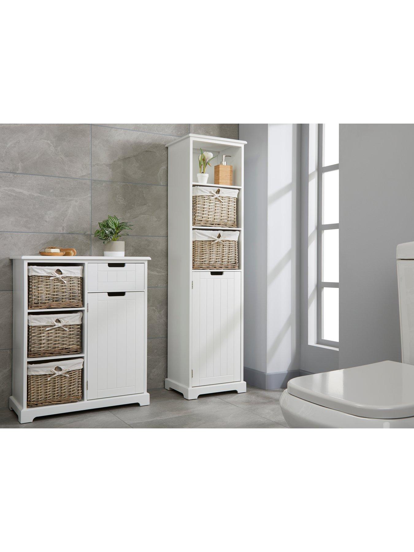 Lloyd Pascal Burford Ready Assembled Painted Tall Bathroom Unit White