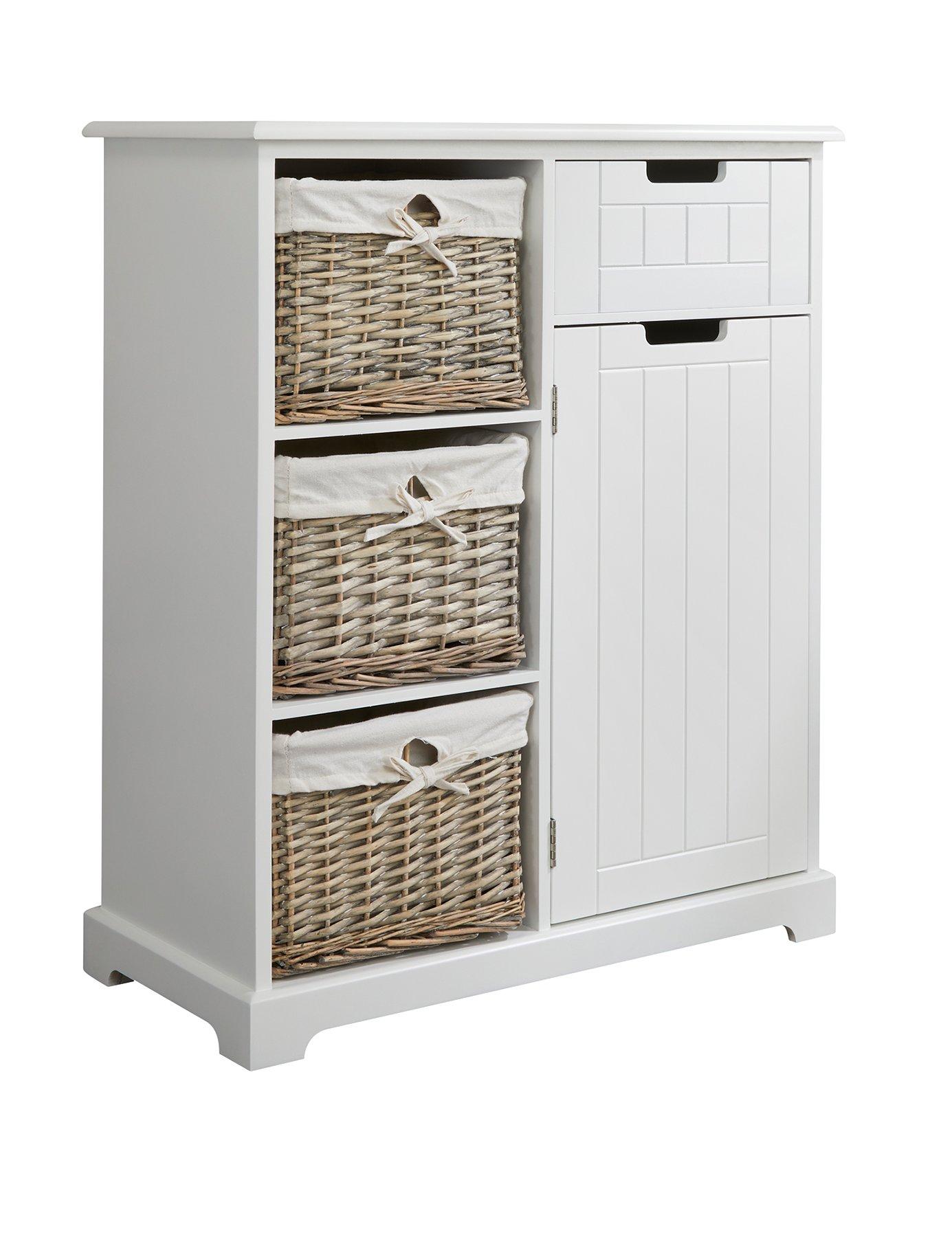 White Wicker Bathroom Storage Unit Semis Online