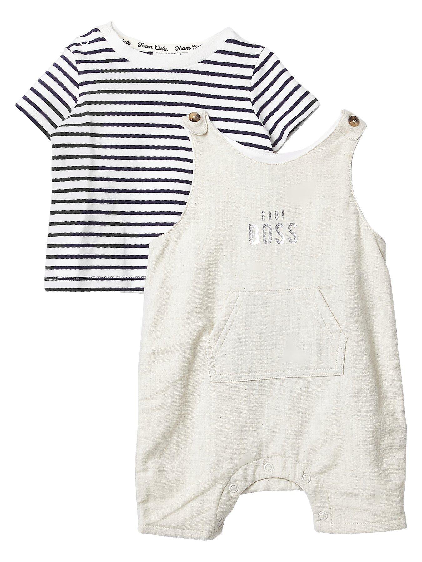 cream dungarees