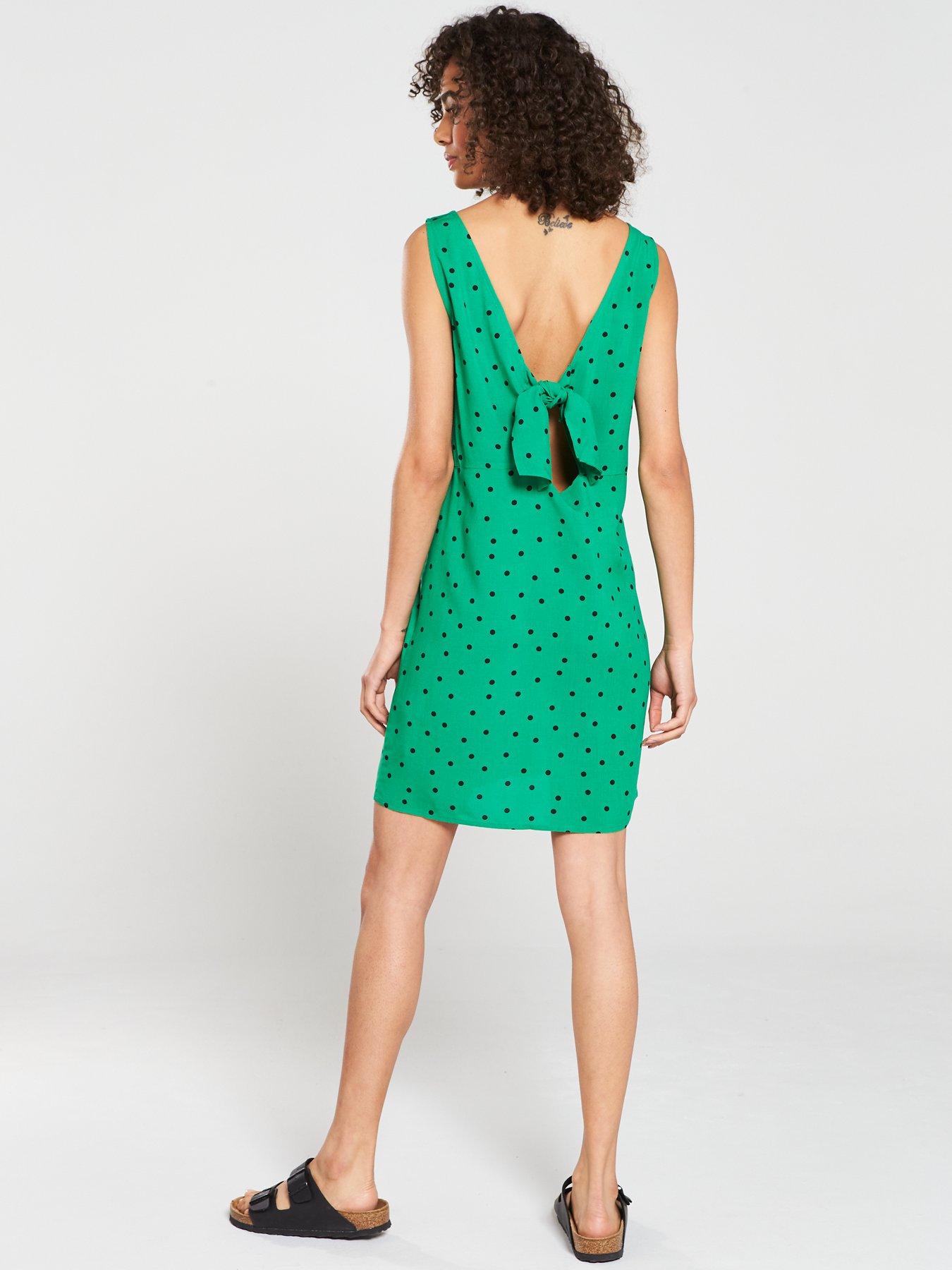 warehouse green spot dress