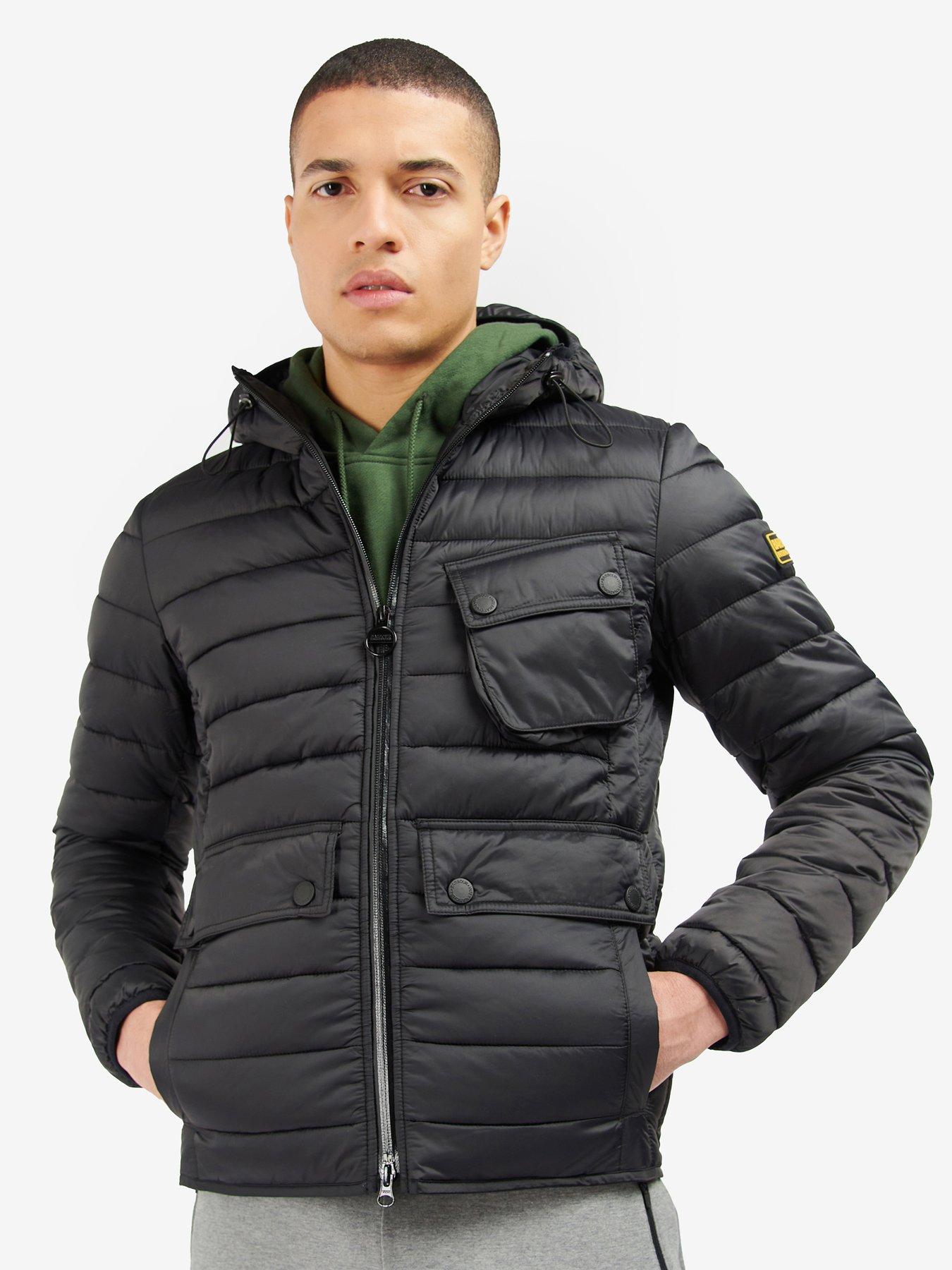 barbour quilted hooded jacket men's