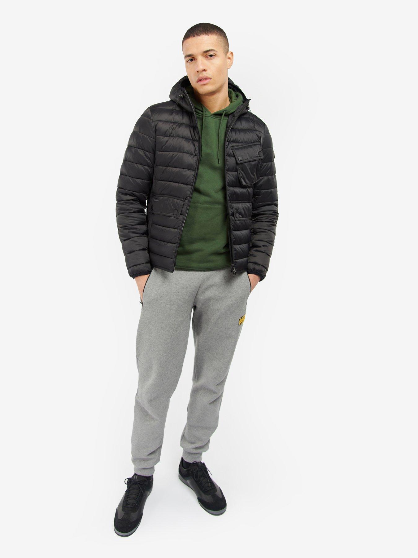  image of barbour-international-ouston-hooded-quilted-coat-black