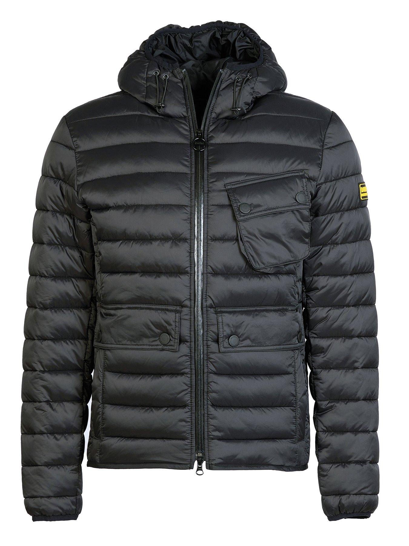  image of barbour-international-ouston-hooded-quilted-coat-black