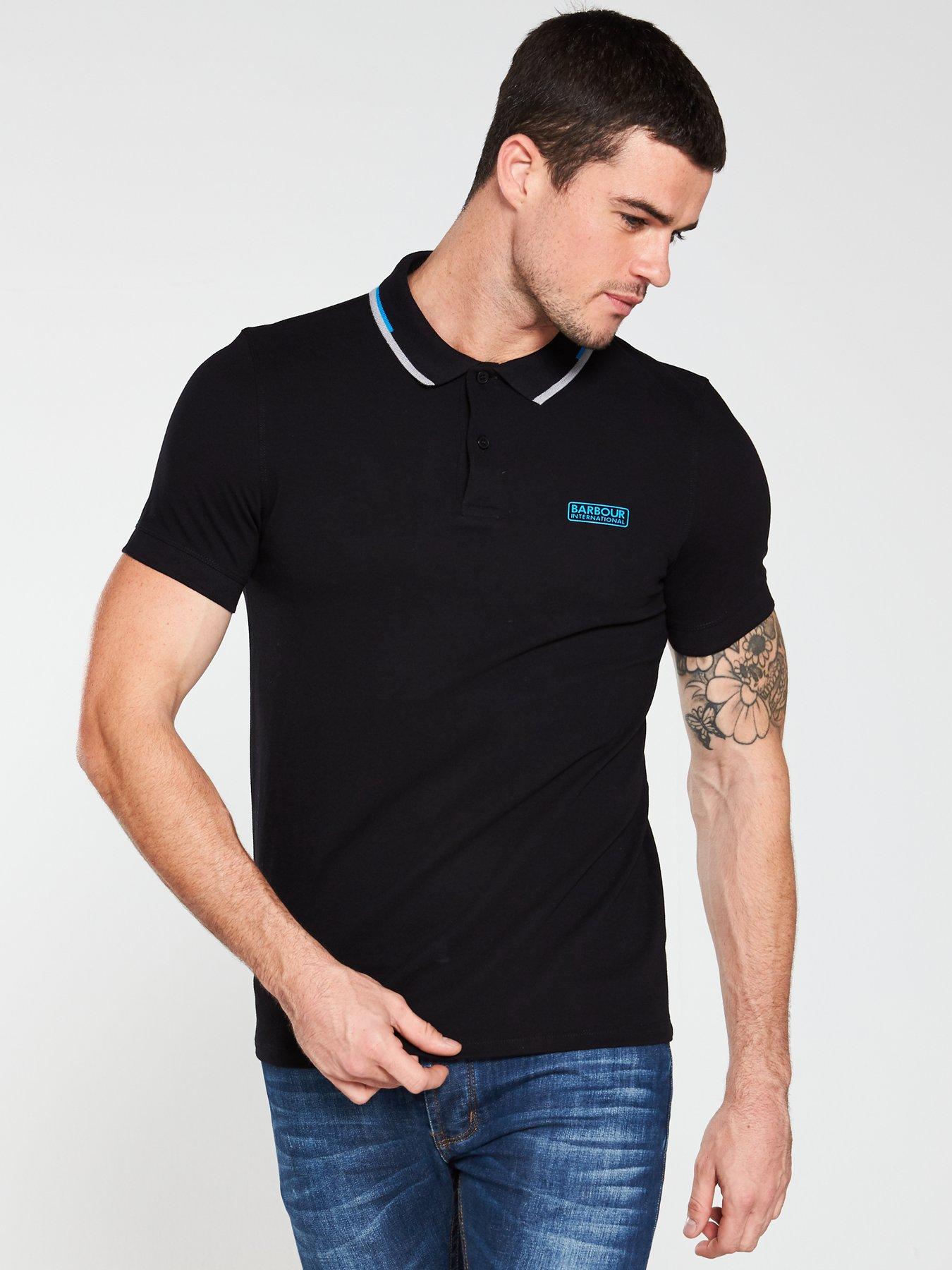 barbour black polo shirt