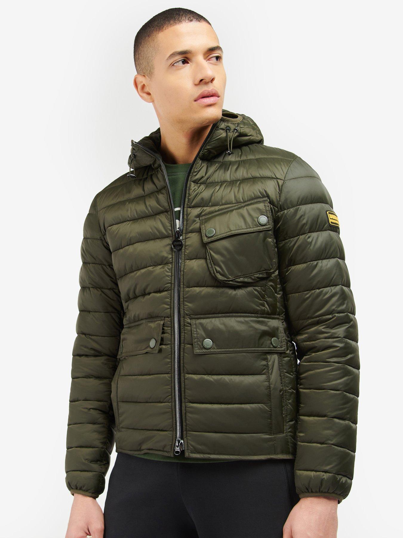 barbour international quilted ouston jacket black