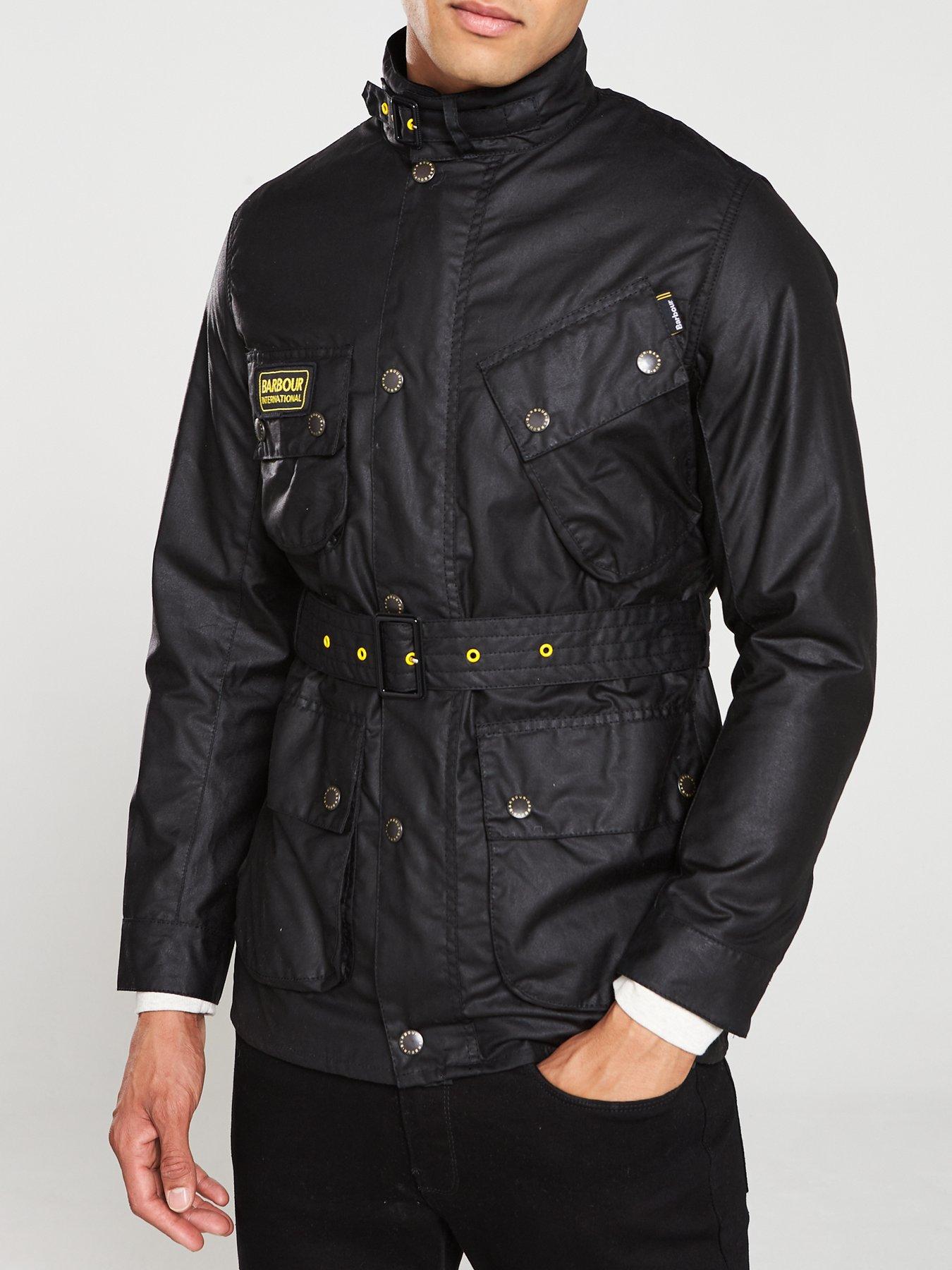 Image 1 of 4 of Barbour International Slim Wax Jacket - Black
