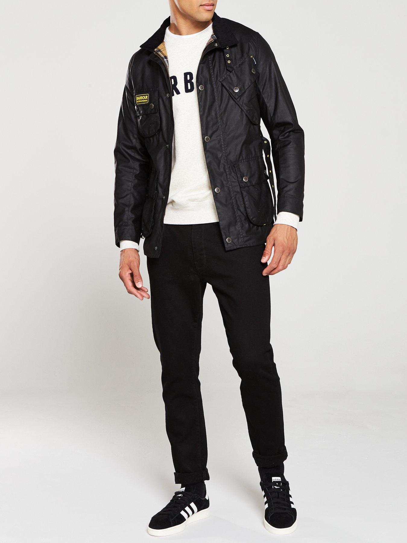 Barbour international store slim jacket black