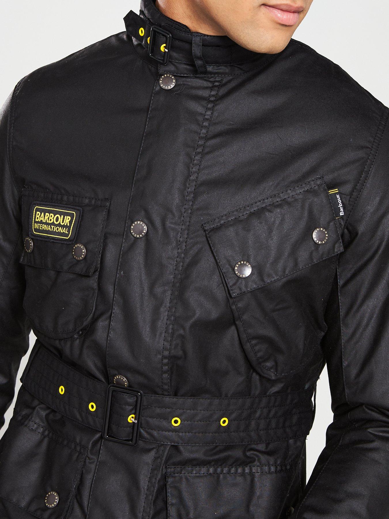 Image 4 of 4 of Barbour International Slim Wax Jacket - Black