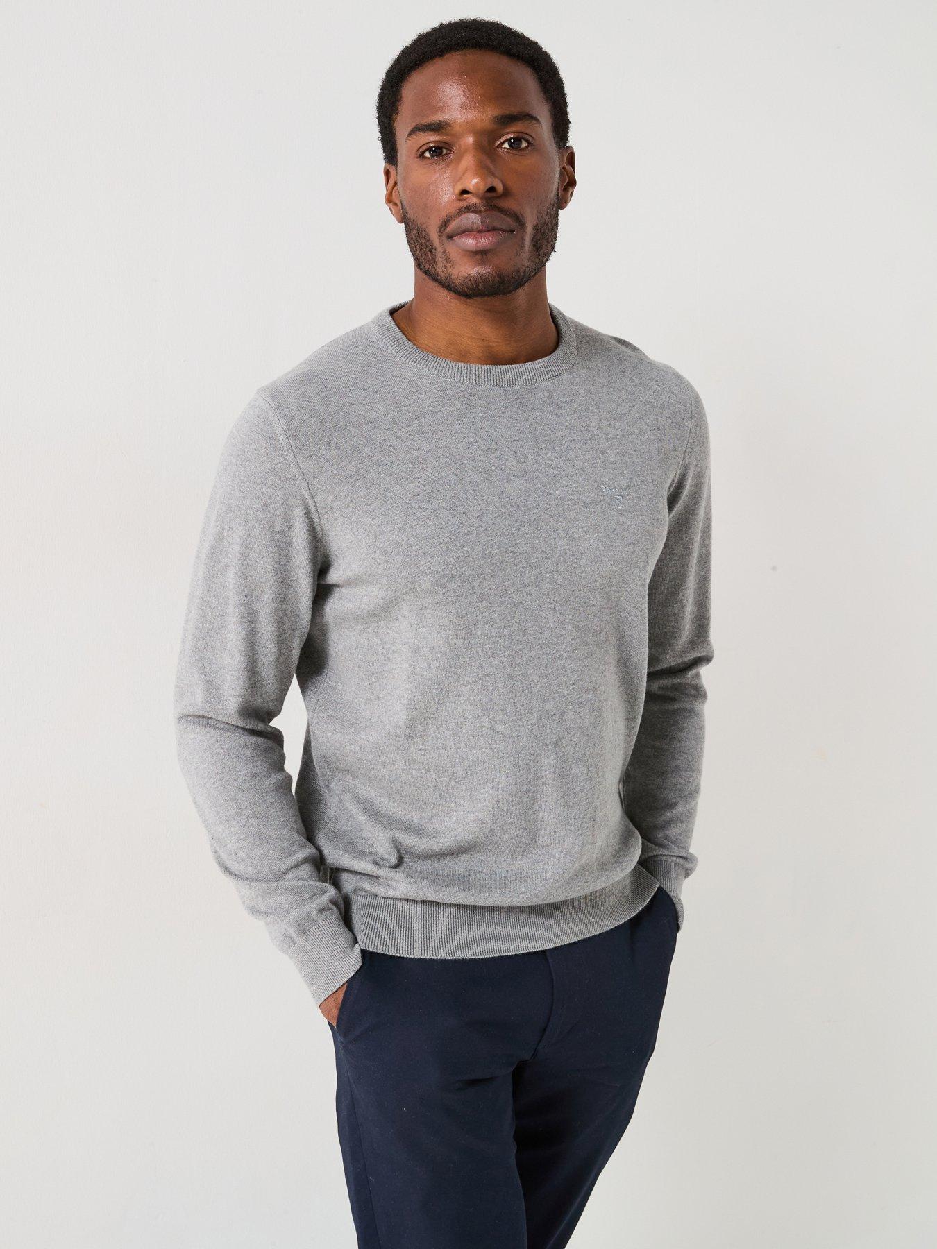 barbour-crew-neck-knitted-jumper-grey