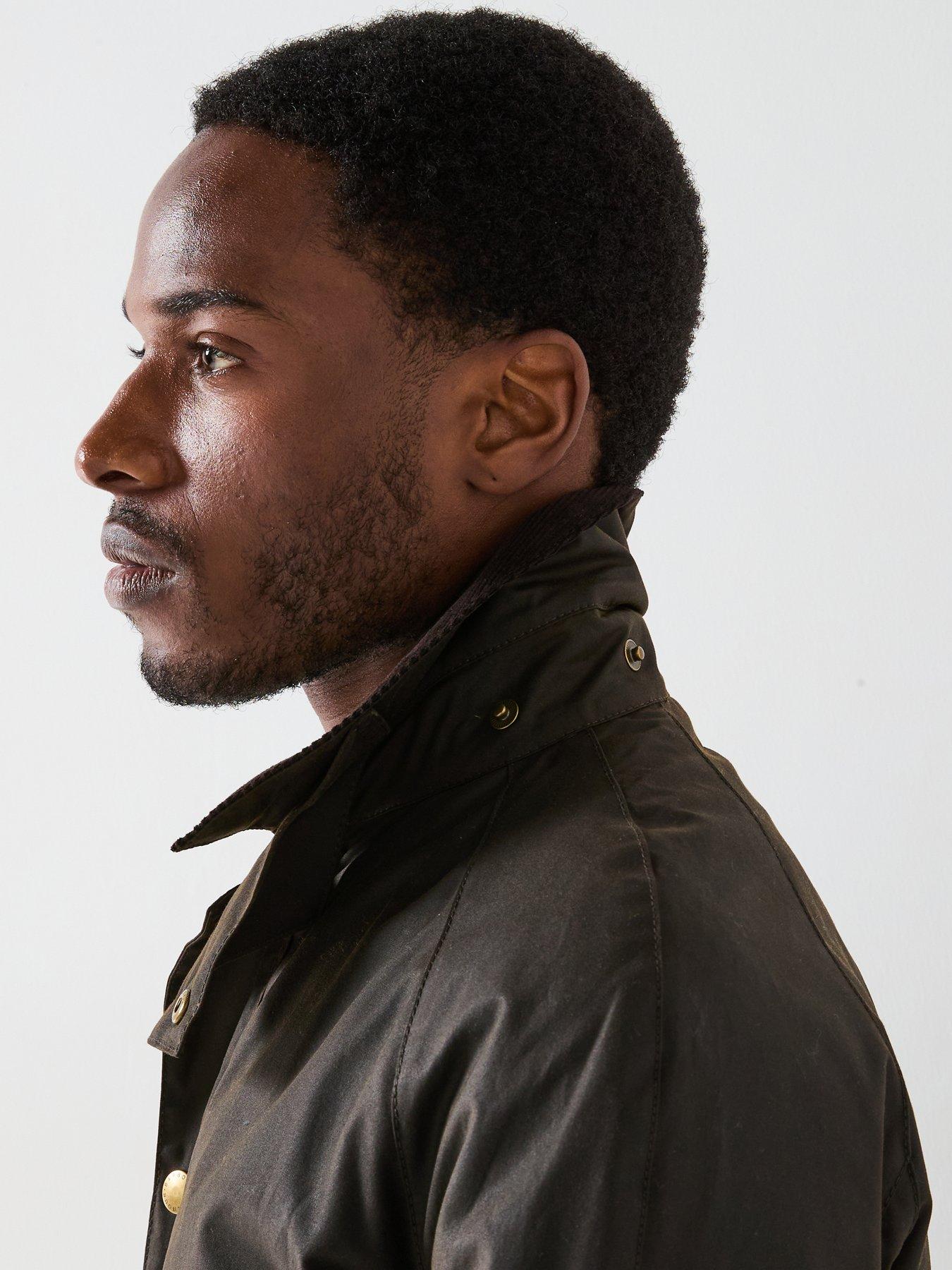  image of barbour-ashby-wax-jacket-olive-green