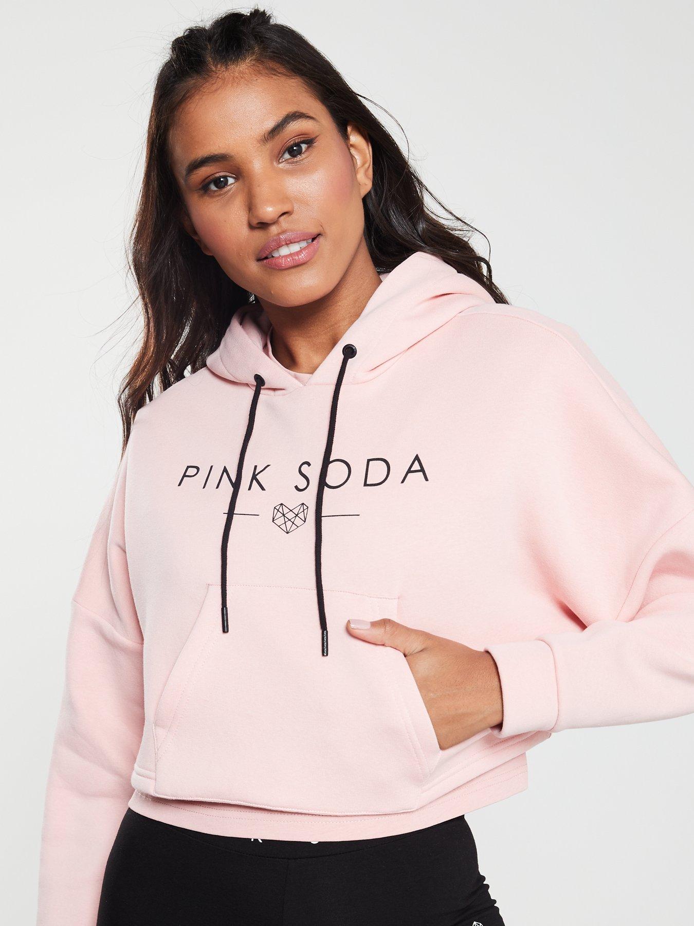 pink soda cropped overhead hoodie