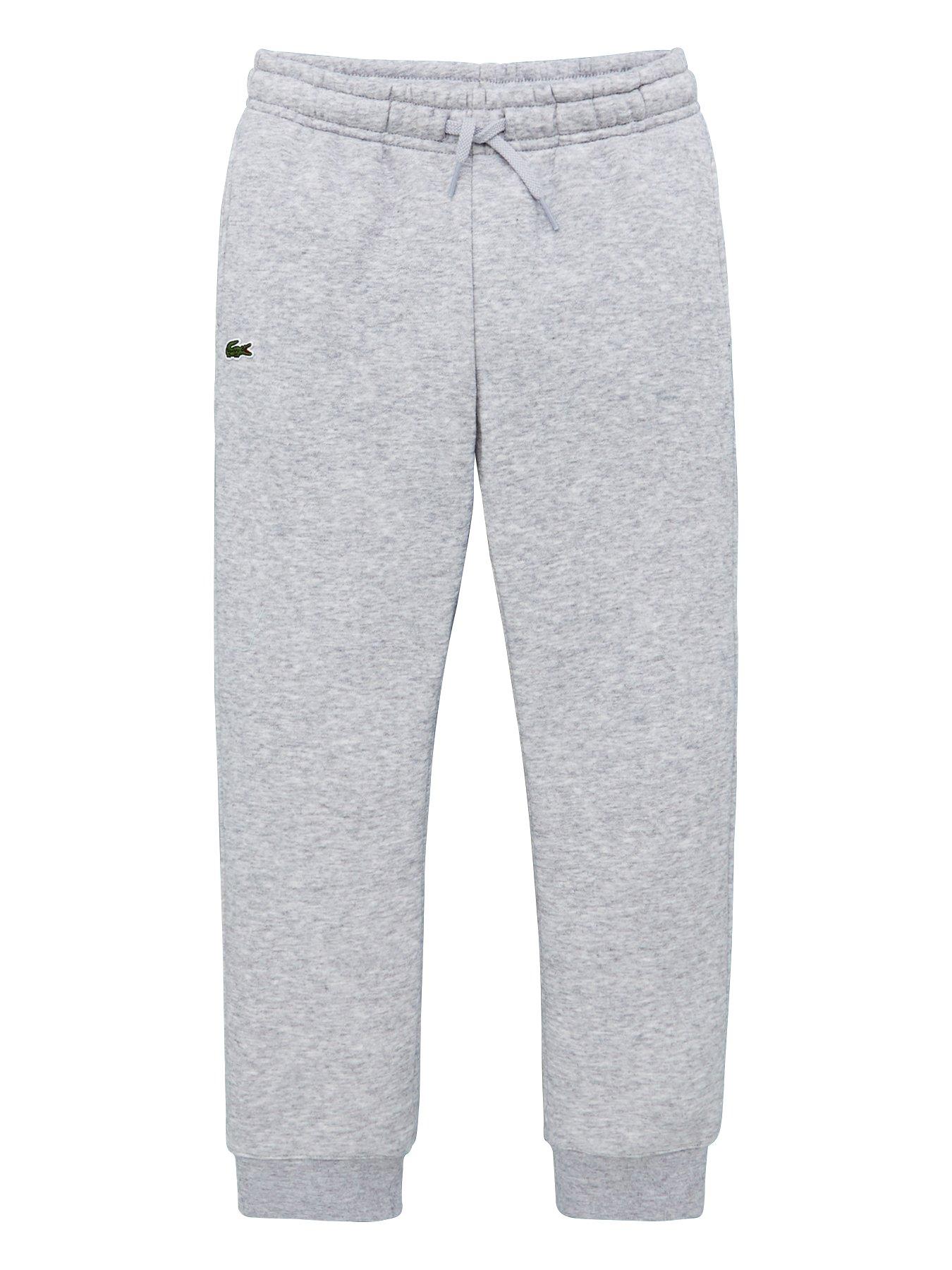 grey lacoste joggers