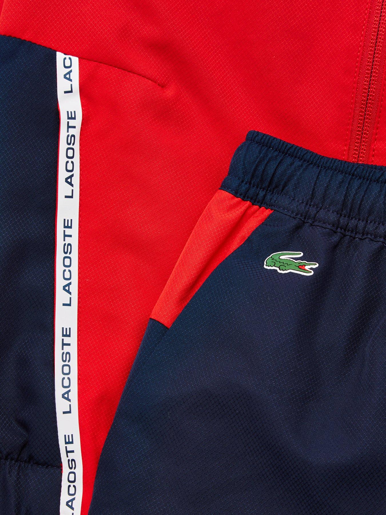 red lacoste tracksuit bottoms